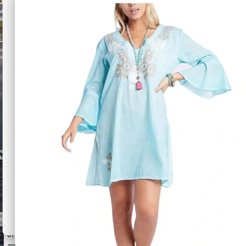 Debbie Katz South Beach "Jaira" Embroidered Swim Cover up Coverup Small